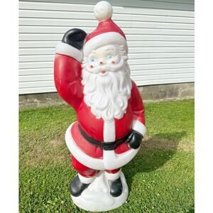 Empire Vintage Dancing Santa Blow Mold Waving with Light 40"- Bottom Cracked